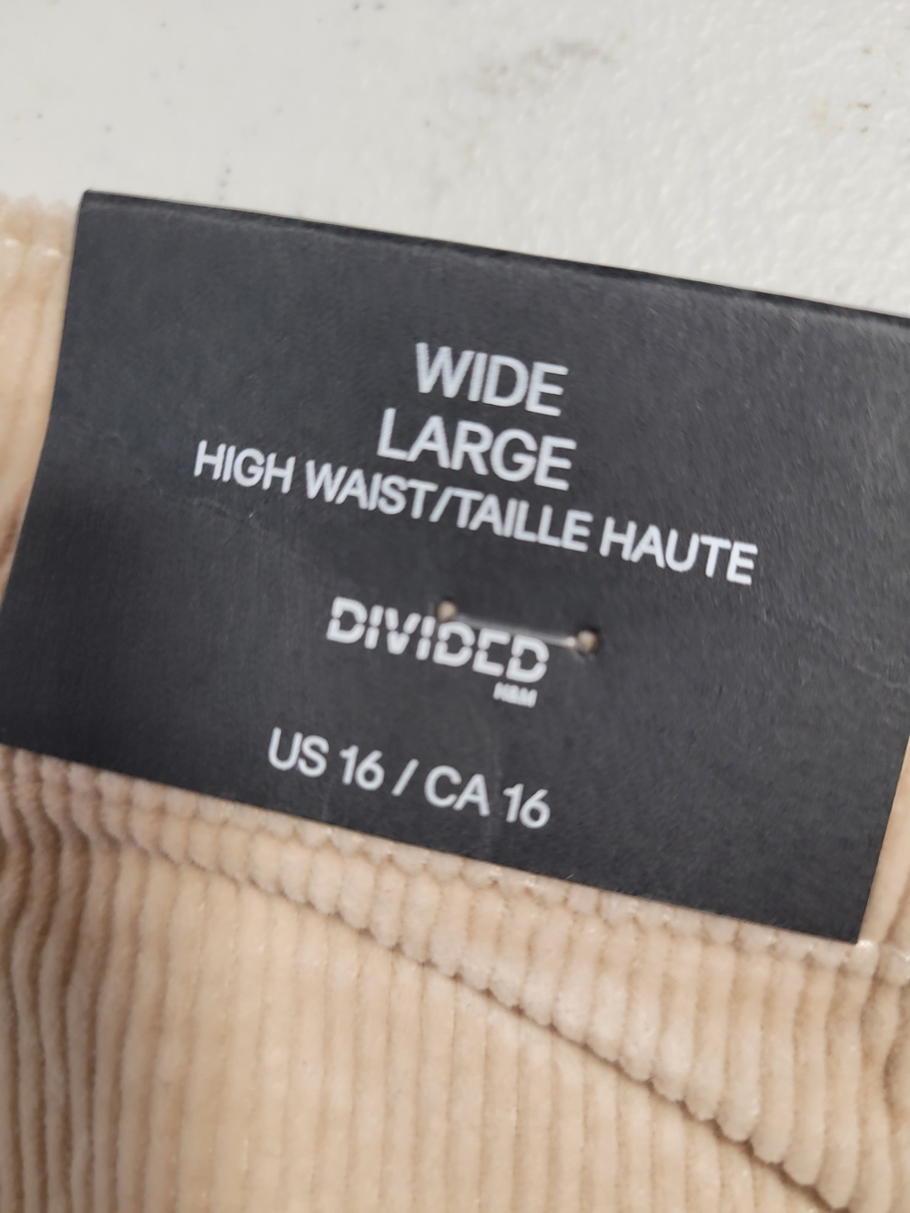 H&M Wide Leg Corduroy Pants in Light Beige - Picture 5 of 5